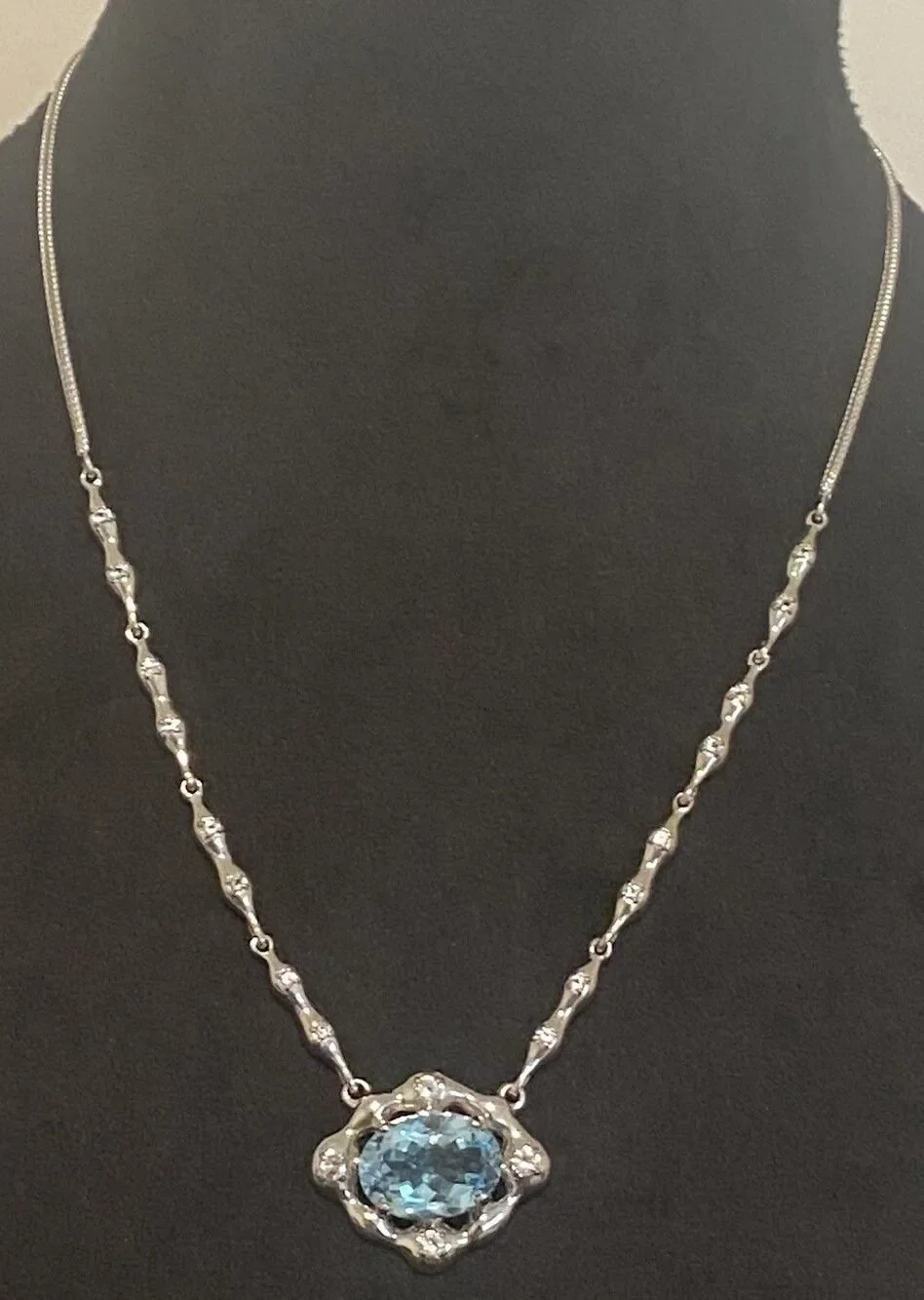 Sky Blue Topaz Rhodium Over Sterling Silver Necklace 14.34ctw
